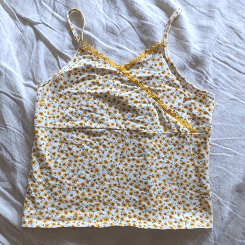 Sunflower large kids adjustable strap tank top